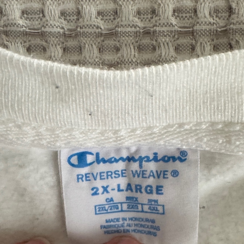 Champion Men's White Crewneck Sweater - Picture 2 of 3